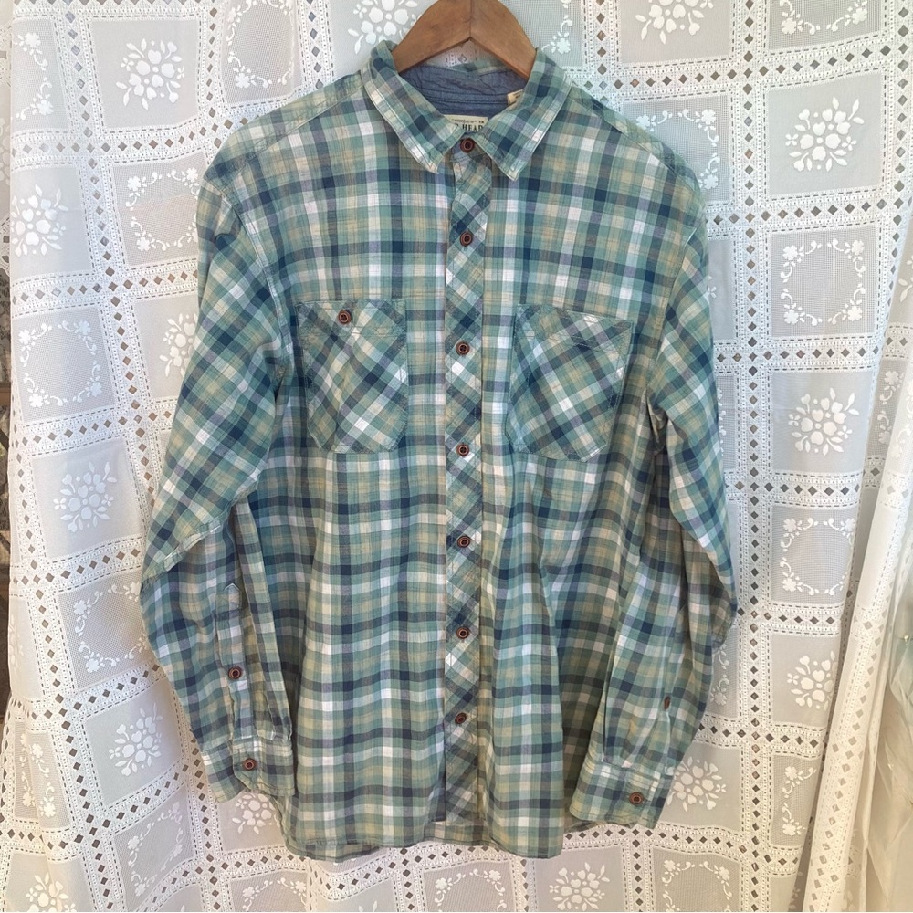 Red Head Brand Co green flannel long sleeve shirt size Large button down